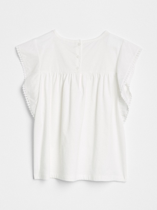 Image number 3 showing, Embroidered Cascade Ruffle Top