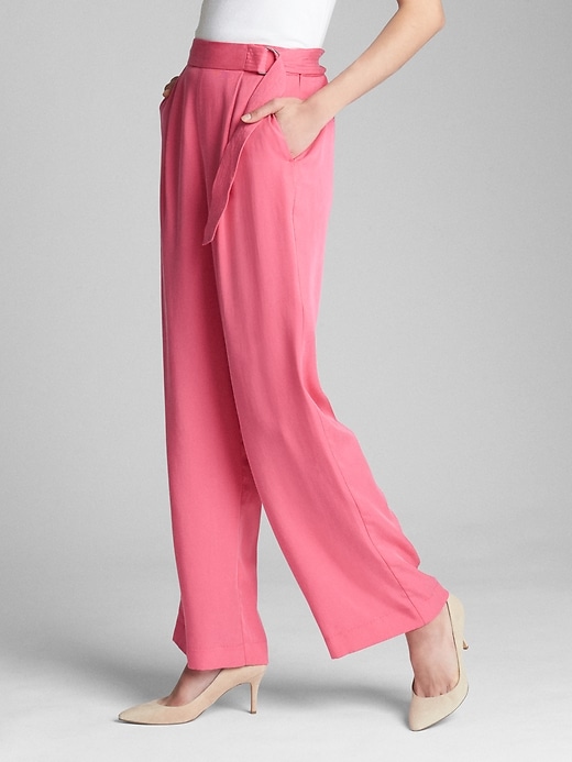 Image number 7 showing, High Rise Belted Wide-Leg Pants in TENCEL&#153