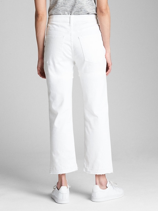 2 of 8 showing, with the color (White) White of product High Rise Wide-Straight Jeans