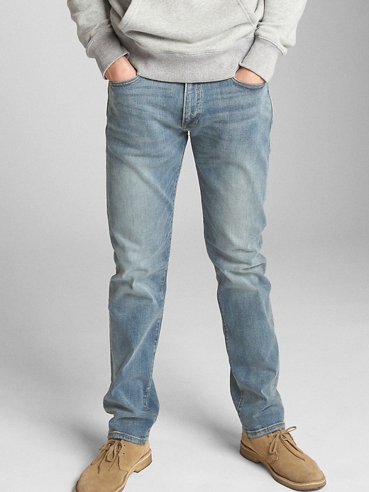 Image number 1 showing, GapFlex Straight Jeans With Washwell&#153