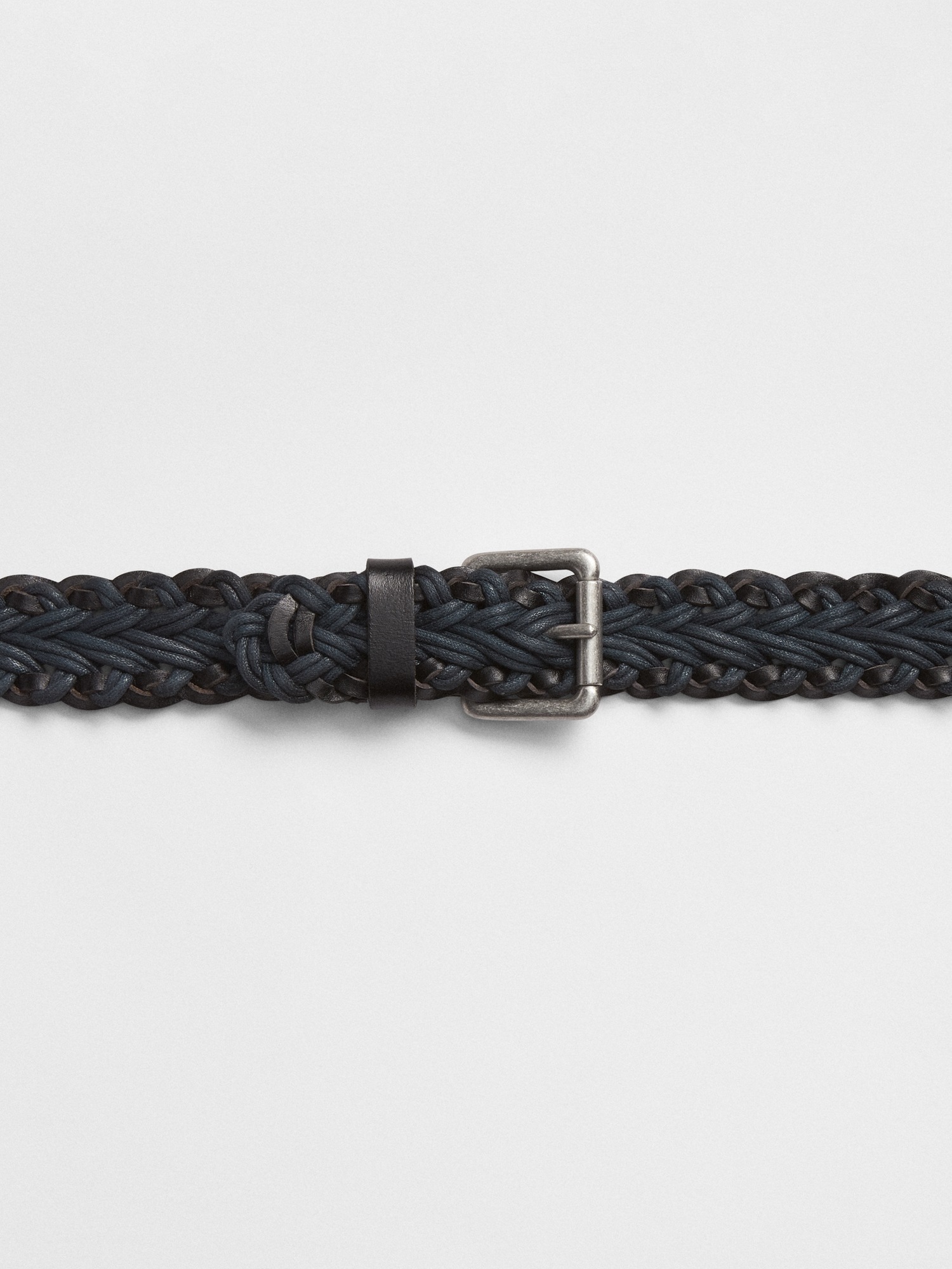 Мужской ремень Gap Leather Trim Braided Belt, цвет: Синий — фото 2