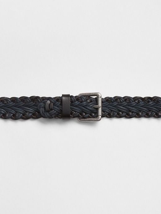 Image number 2 showing, Leather Trim Braided Belt