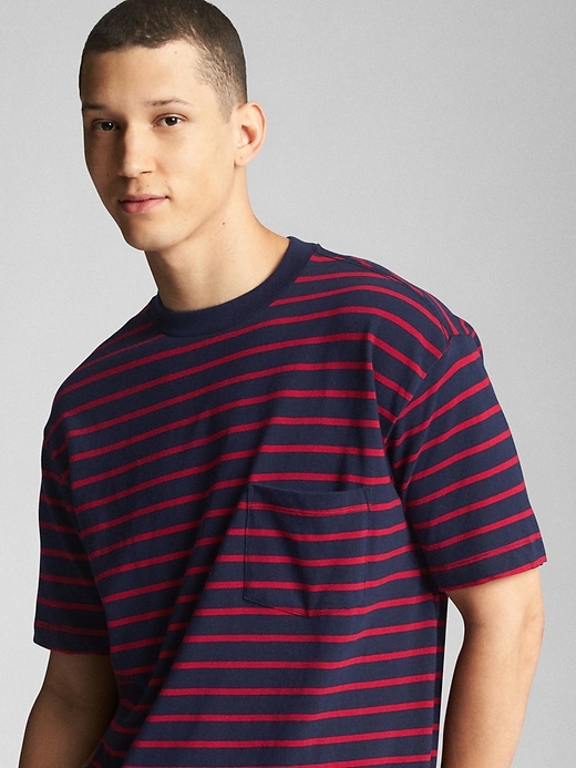 Heavyweight Stripe Pocket T-Shirt | Gap