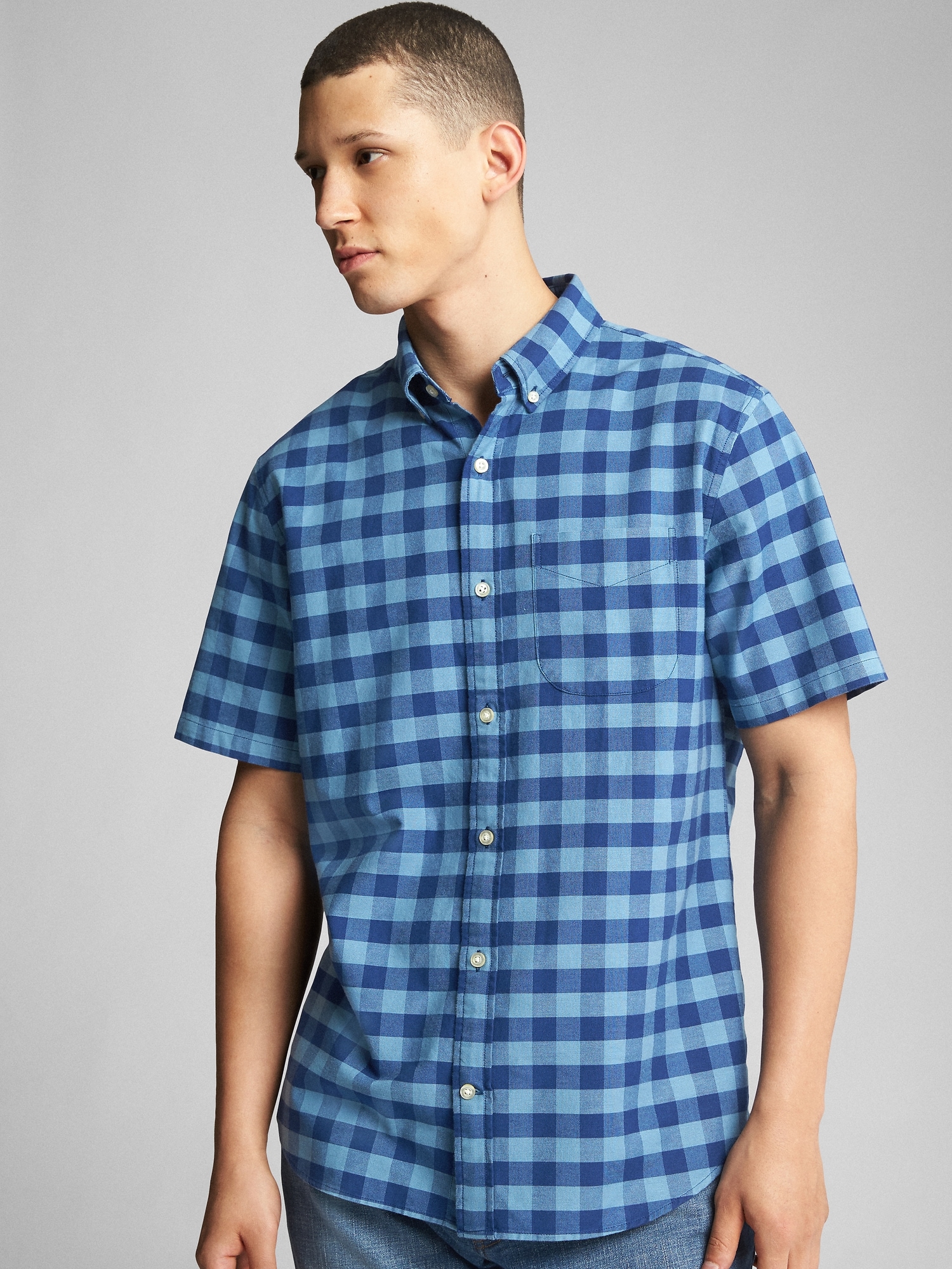 Lived-In Stretch Oxford Short Sleeve Shirt | Gap