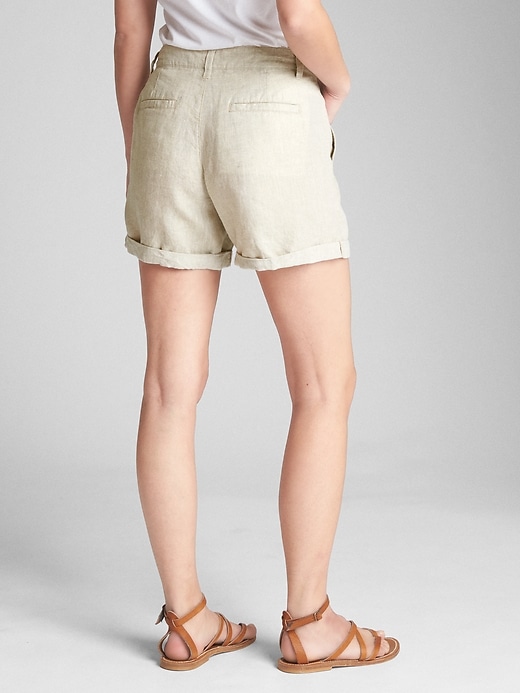 Image number 2 showing, 5" Girlfriend Utility Shorts with Metallic Detail in Linen