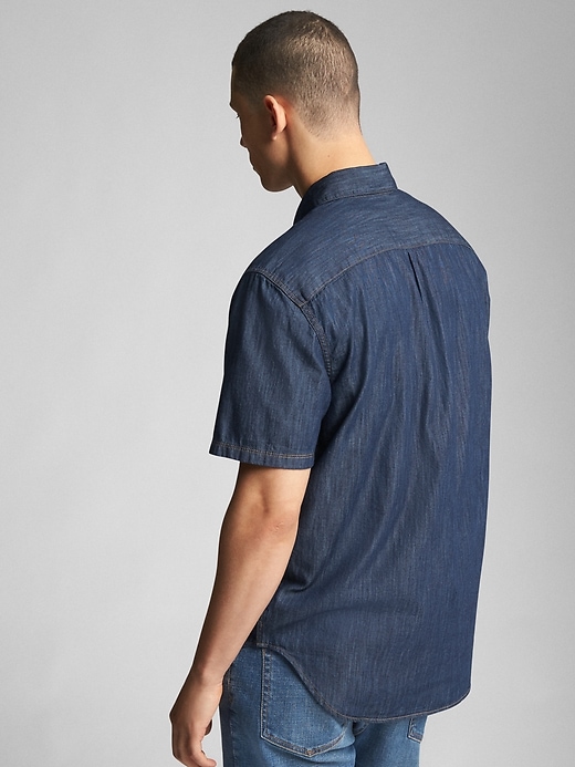 Image number 2 showing, Lightweight Denim Short Sleeve Shirt in Standard Fit