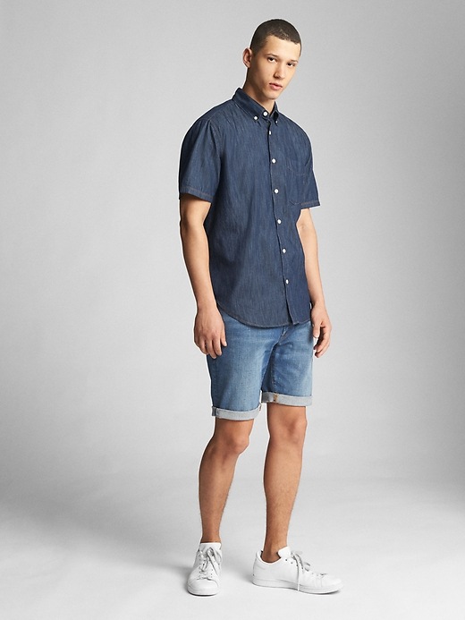 Image number 3 showing, Lightweight Denim Short Sleeve Shirt in Standard Fit
