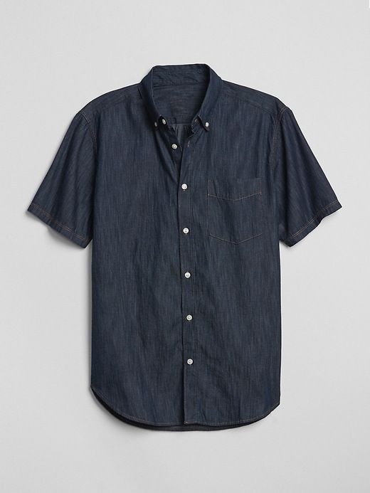 Image number 6 showing, Lightweight Denim Short Sleeve Shirt in Standard Fit