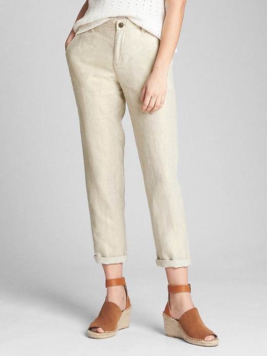 Image number 1 showing, Metallic Girlfriend Chinos in Linen-Cotton