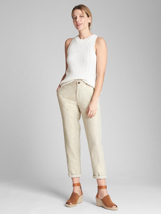 Image number 3 showing, Metallic Girlfriend Chinos in Linen-Cotton
