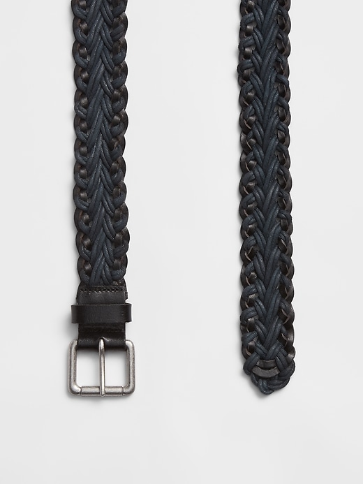 Image number 3 showing, Leather Trim Braided Belt