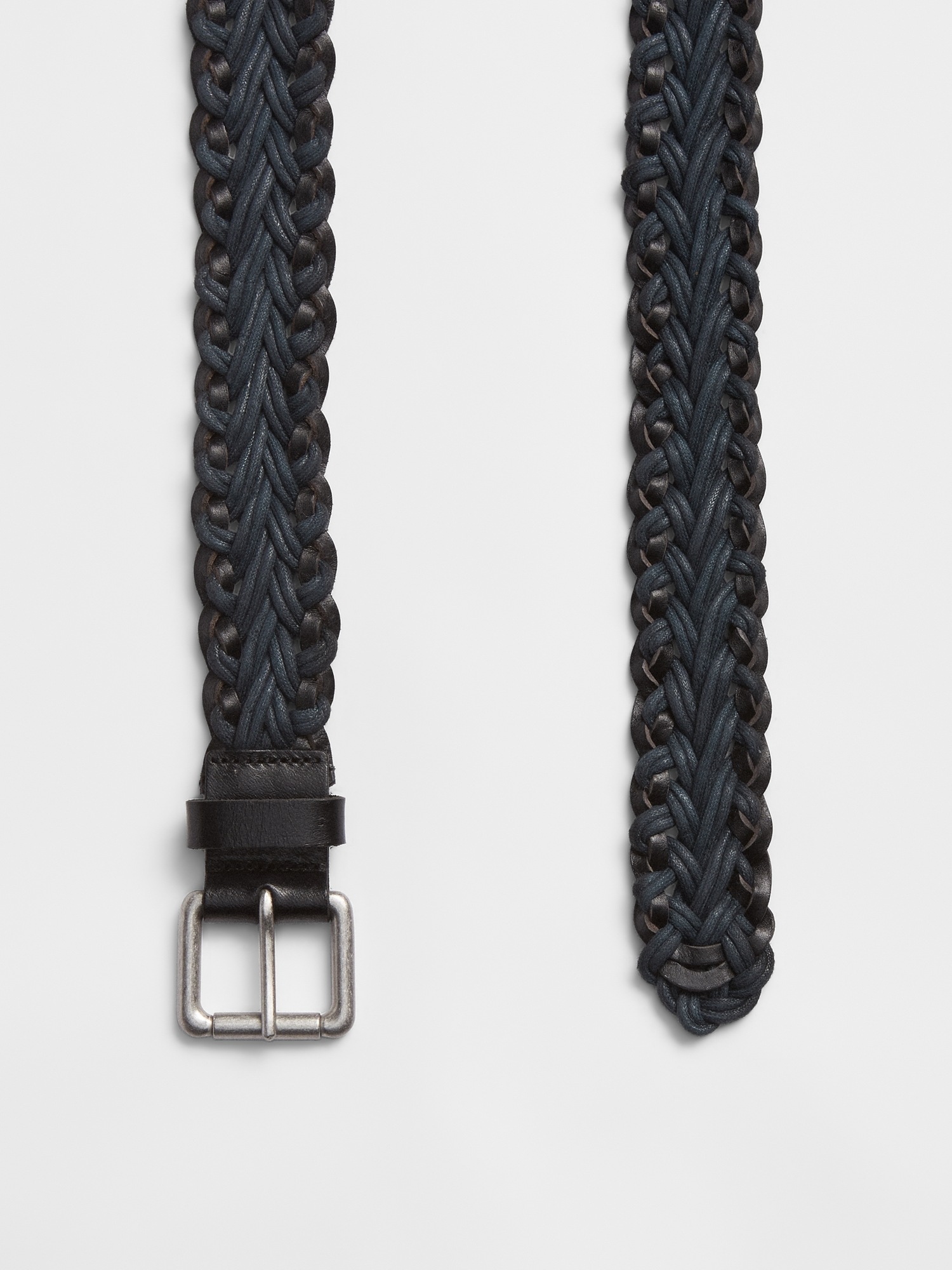 Мужской ремень Gap Leather Trim Braided Belt, цвет: Синий — фото 3