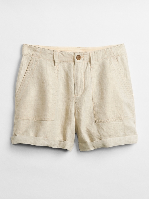 Image number 5 showing, 5" Girlfriend Utility Shorts with Metallic Detail in Linen
