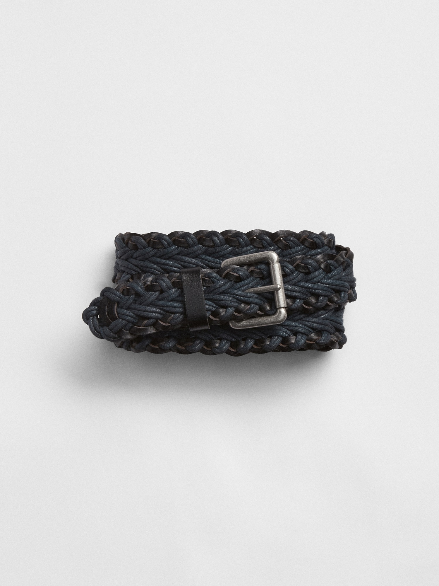 Мужской ремень Gap Leather Trim Braided Belt, цвет: Синий