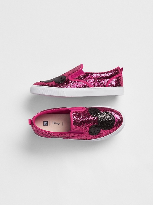 View large product image 1 of 1. GapKids &#124 Disney Sequin Slip-On Sneakers