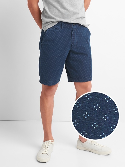 Image number 1 showing, 10" Washwell Vintage Wash Shorts in Indigo Dot