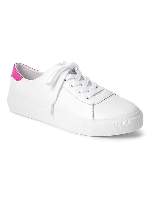 Image number 1 showing, Leather Lace-Up Sneakers