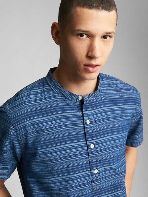 Image number 5 showing, Short Sleeve Half-Button Shirt in Chambray