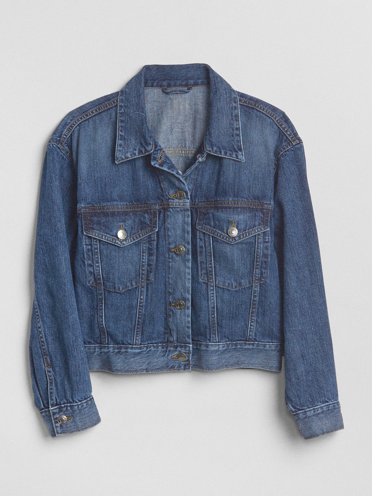 Oversize Logo Icon Denim Jacket | Gap