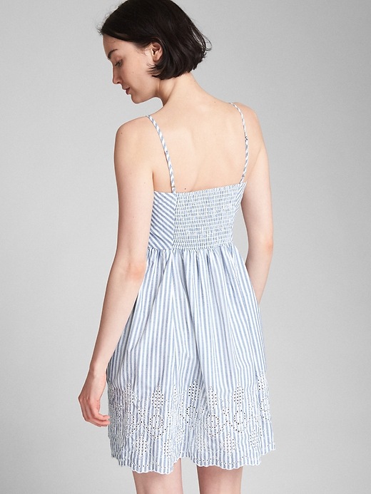 Image number 2 showing, Stripe Eyelet Cami Fit and Flare Dress