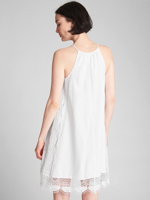 Image number 2 showing, Crochet Cami Dress in Linen-Cotton