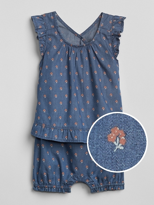 Image number 1 showing, Wearlight Floral Denim 2-in-1 One-Piece