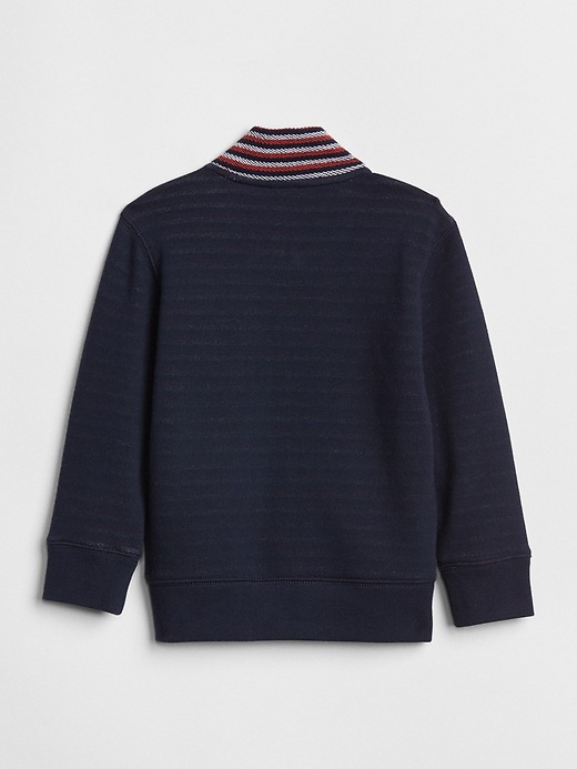View large product image 2 of 3. Stripe Logo Zip Sweater