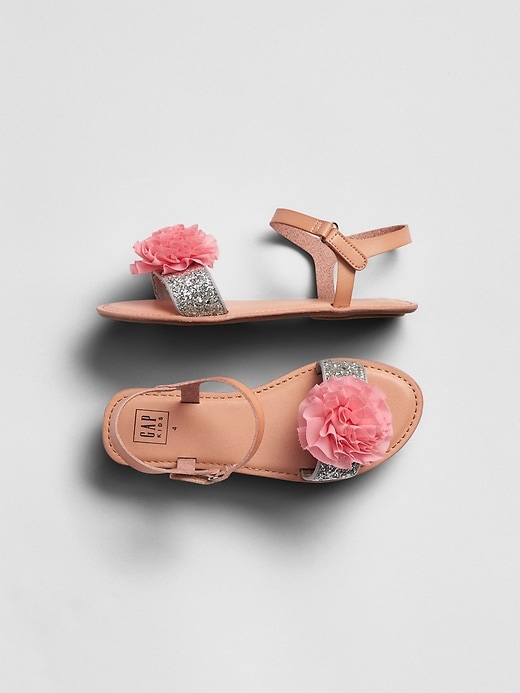 View large product image 1 of 1. Glitter Pom Sandals
