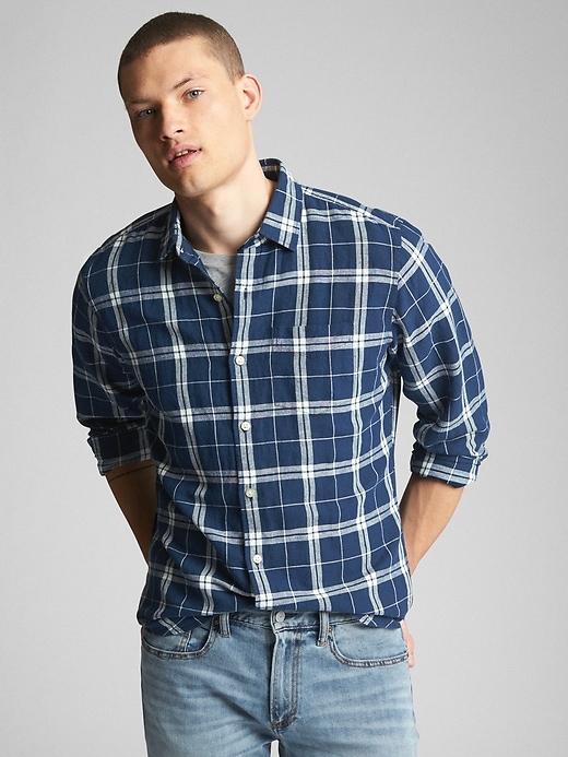 Image number 9 showing, Standard Fit Shirt in Linen-Cotton