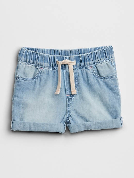 Image number 1 showing, Pull-On Shorts in Lightweight Denim