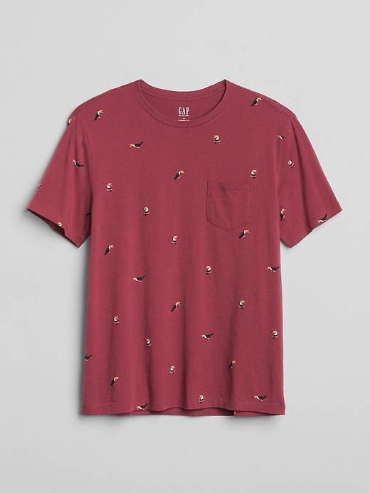 Image number 6 showing, Short Sleeve Print Pocket Crewneck T-Shirt