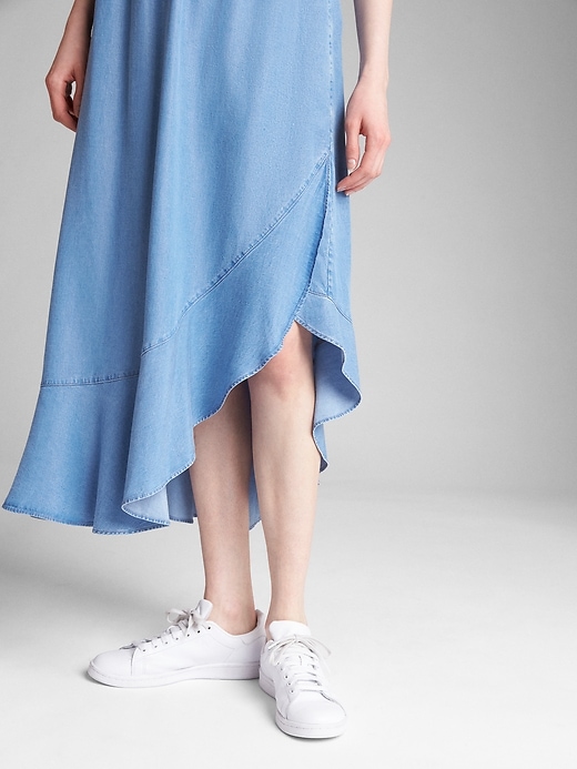 Image number 5 showing, Ruffle Wrap Midi Skirt in TENCEL&#153