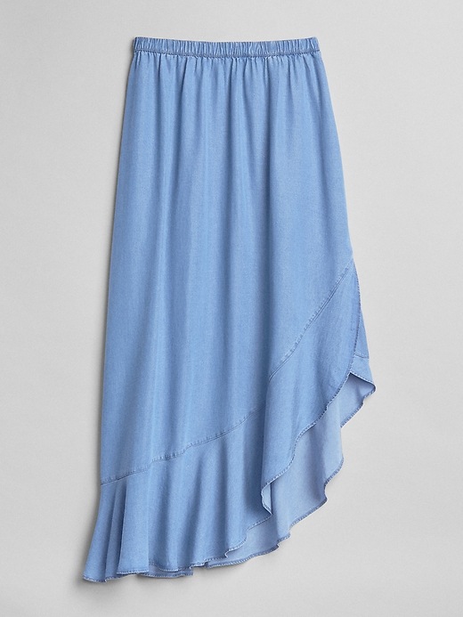 Image number 6 showing, Ruffle Wrap Midi Skirt in TENCEL&#153