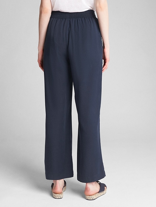 Image number 2 showing, Wide-Leg Pants with Smocked Waist in TENCEL&#153