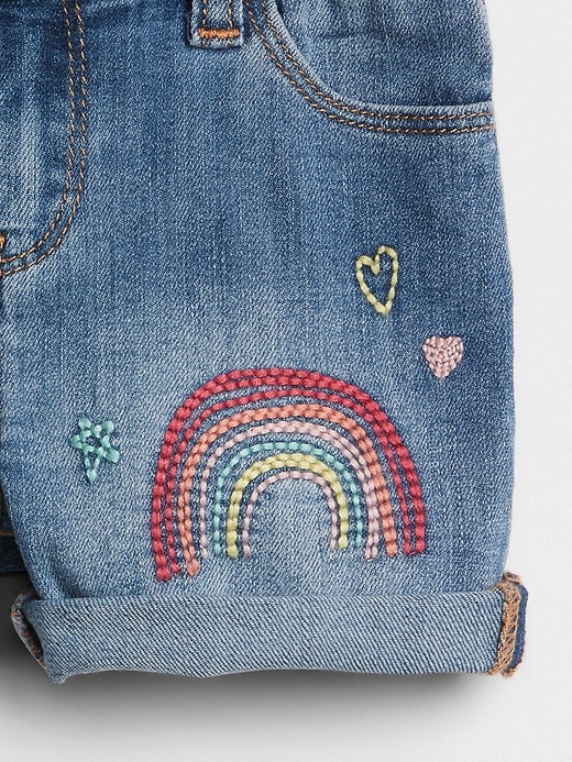 Image number 3 showing, 4" Shorty Shorts with Rainbow Embroidery