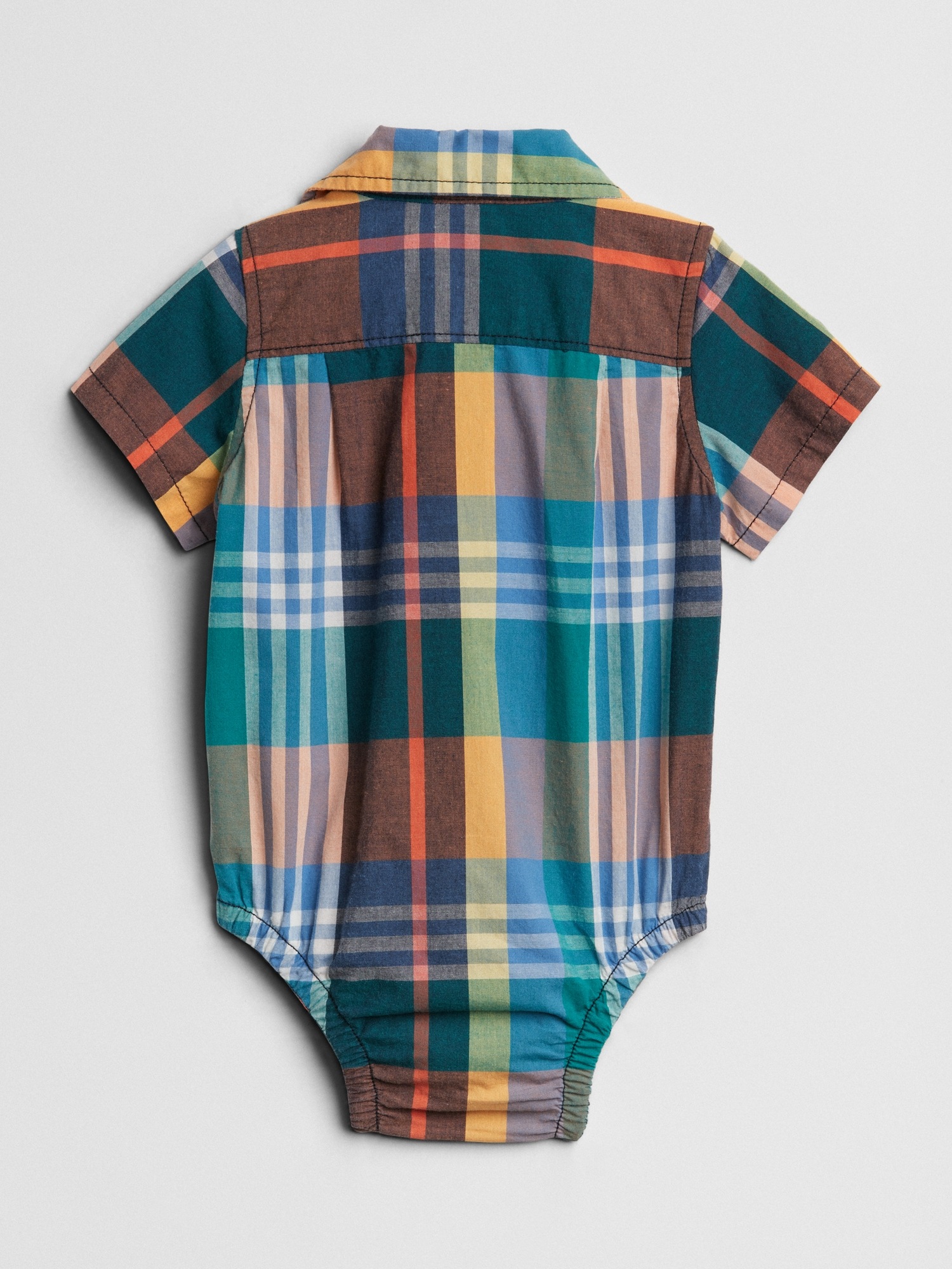 Plaid Short Sleeve Bodysuit Gap