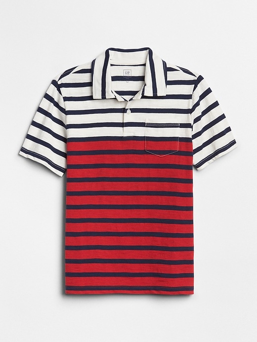 View large product image 1 of 1. Colorblock Stripe Polo Shirt