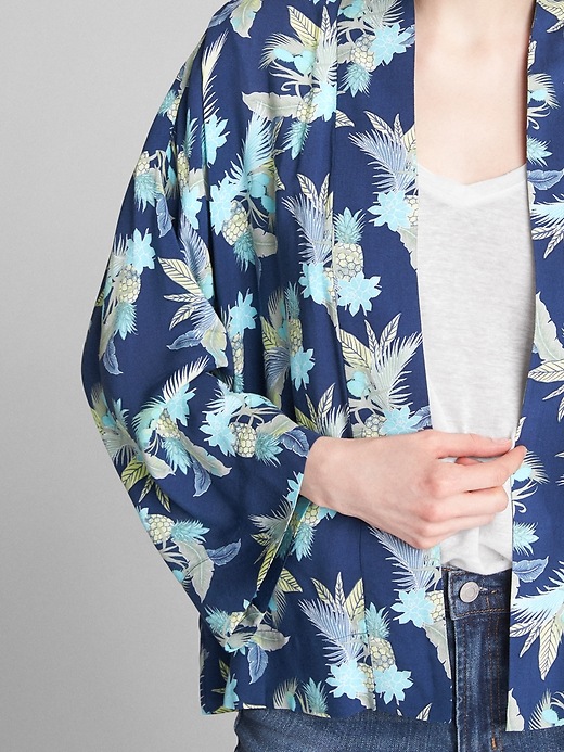Image number 5 showing, Open-Front Print Swing Jacket