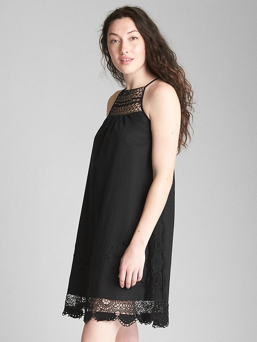 Image number 8 showing, Crochet Cami Dress in Linen-Cotton