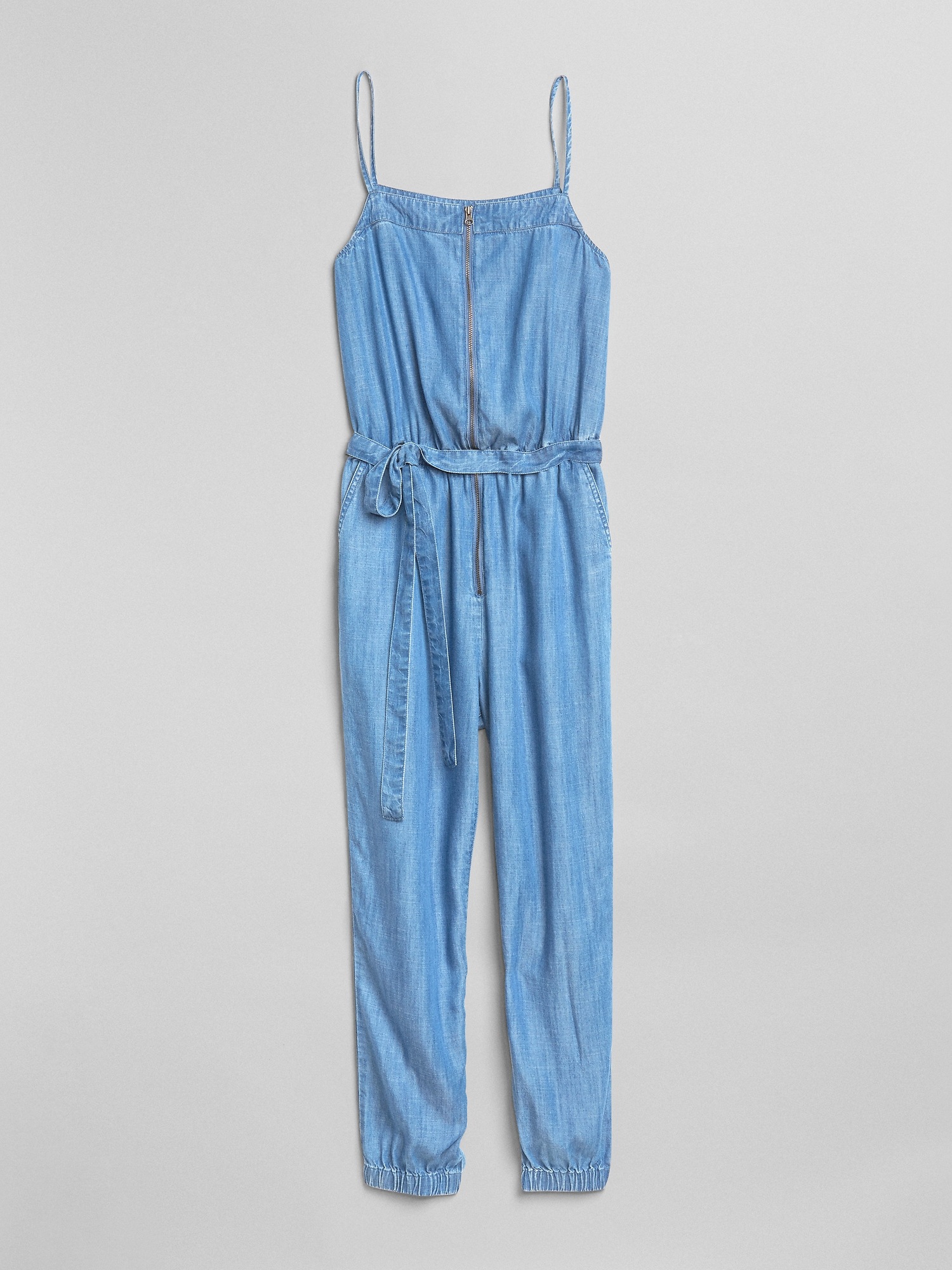 Женские комбинезоны Gap Zip-Front Cami Jumpsuit in TENCEL™ — фото 4