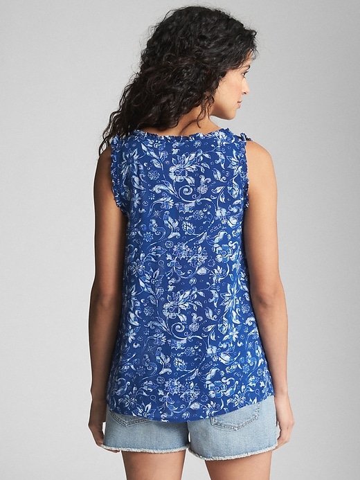 Image number 2 showing, Maternity Sleeveless Print Tie-Neck Top