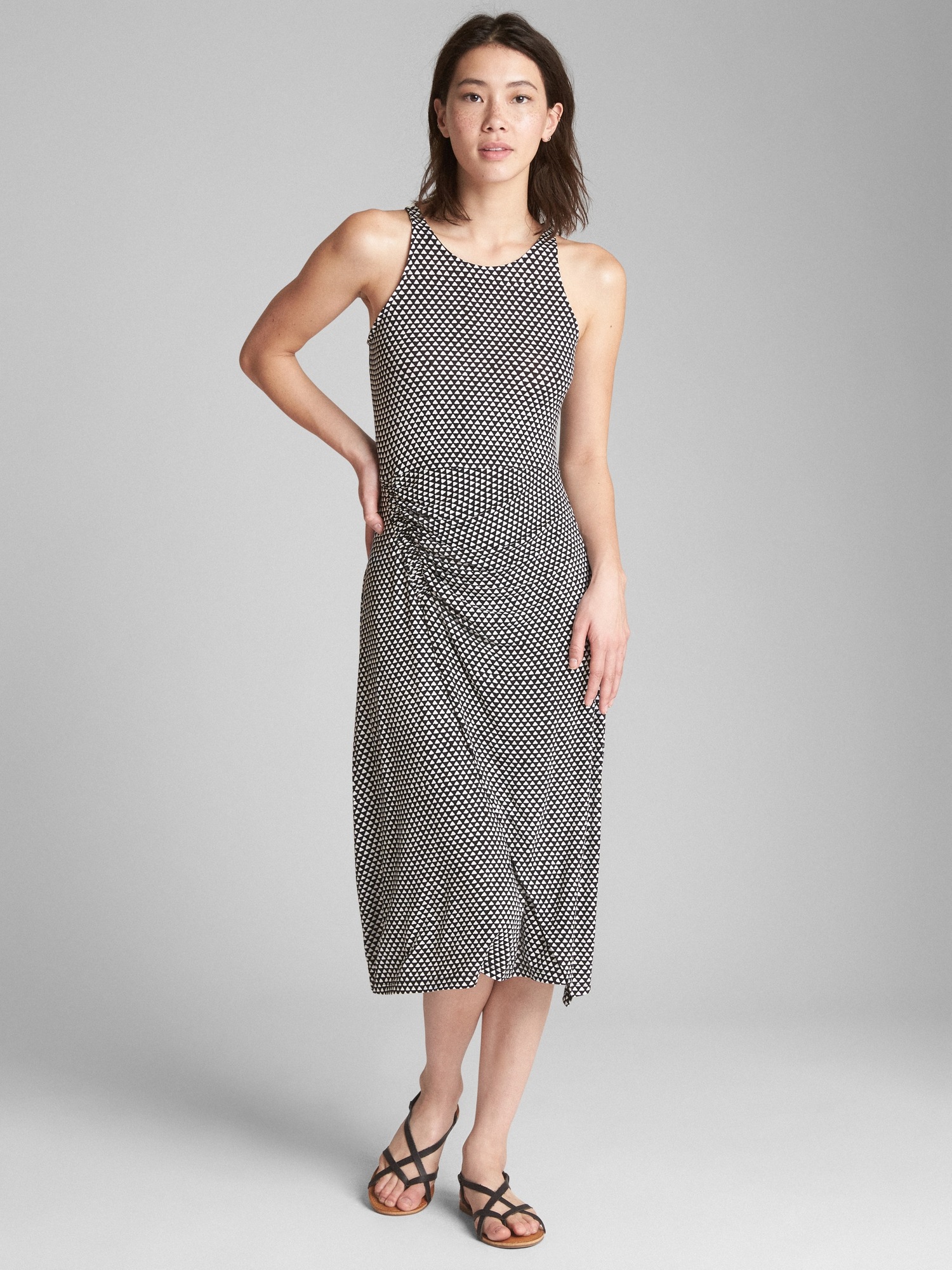 Cinched Waist Tank Midi Dress Gap