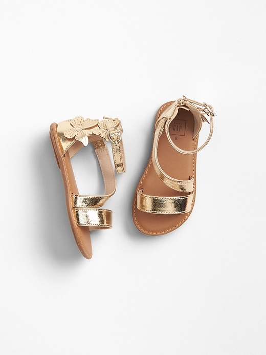 Image number 1 showing, Metallic Butterfly Sandals