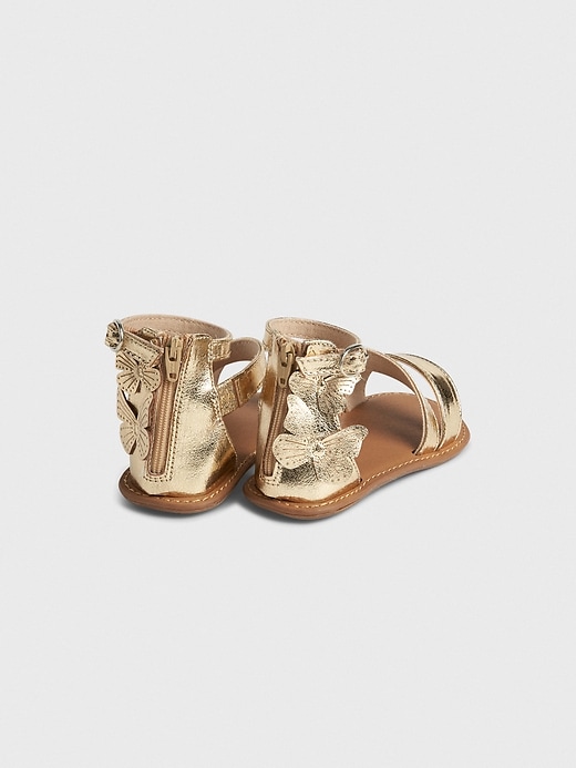 Image number 2 showing, Metallic Butterfly Sandals