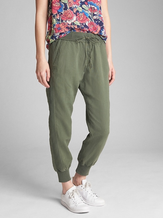 View large product image 1 of 1. Drawstring Joggers in Linen