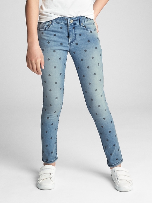Image number 2 showing, Kids Dot Super Skinny Jeans with Fantastiflex