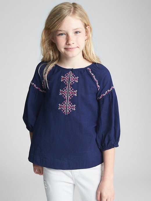 Image number 2 showing, Embroidered Peasant Top