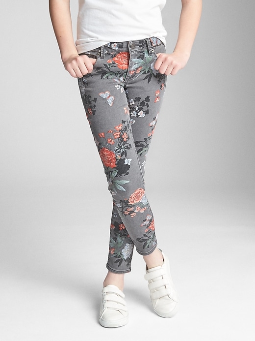 Image number 2 showing, Super Skinny Jeans in Floral Print