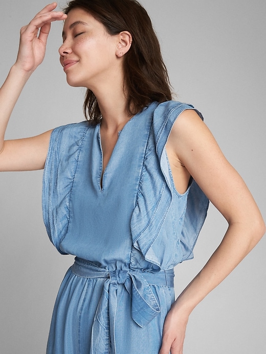 Image number 3 showing, Ruffle Sleeve Jumpsuit in TENCEL&#153