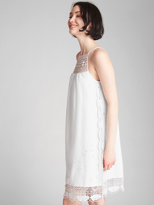 Image number 6 showing, Crochet Cami Dress in Linen-Cotton